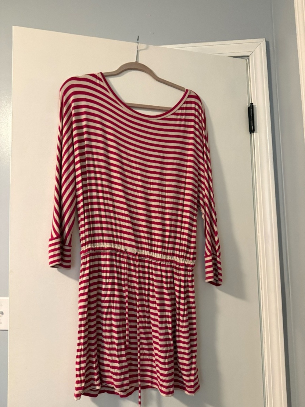 Caslon Red & White Striped Long Sleeve Dress – Size Petite Medium (PM)